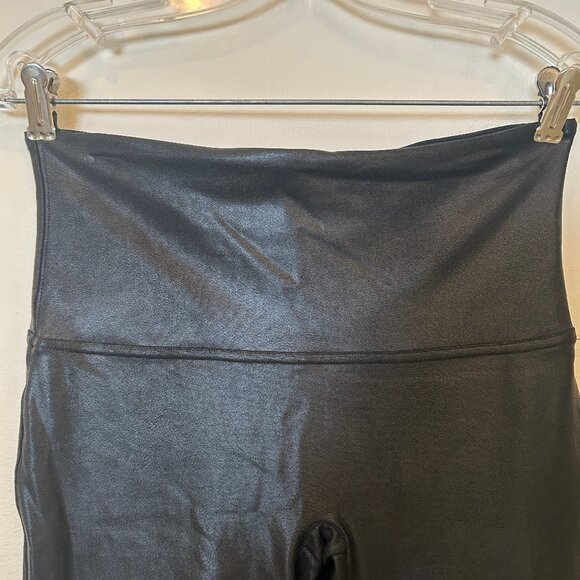 SPANX black faux leather leggings sz XL - Picture 6 of 13